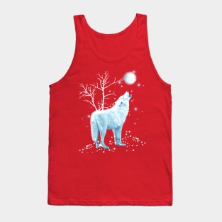 White Wolf Winter Moon Tank Top